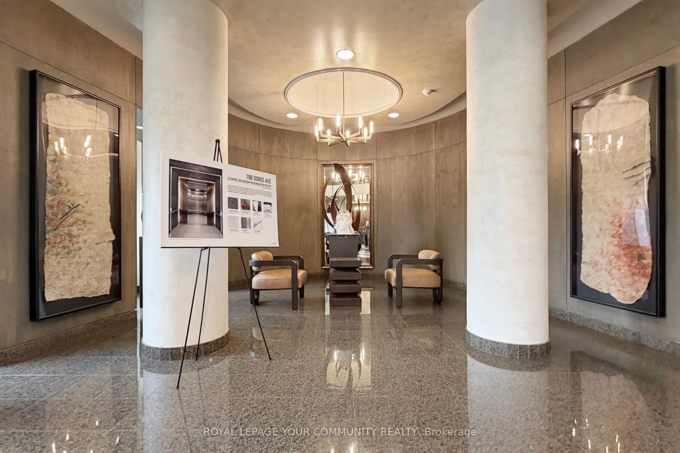 Condo Apartment living room at 188 Doris Avenue Toronto