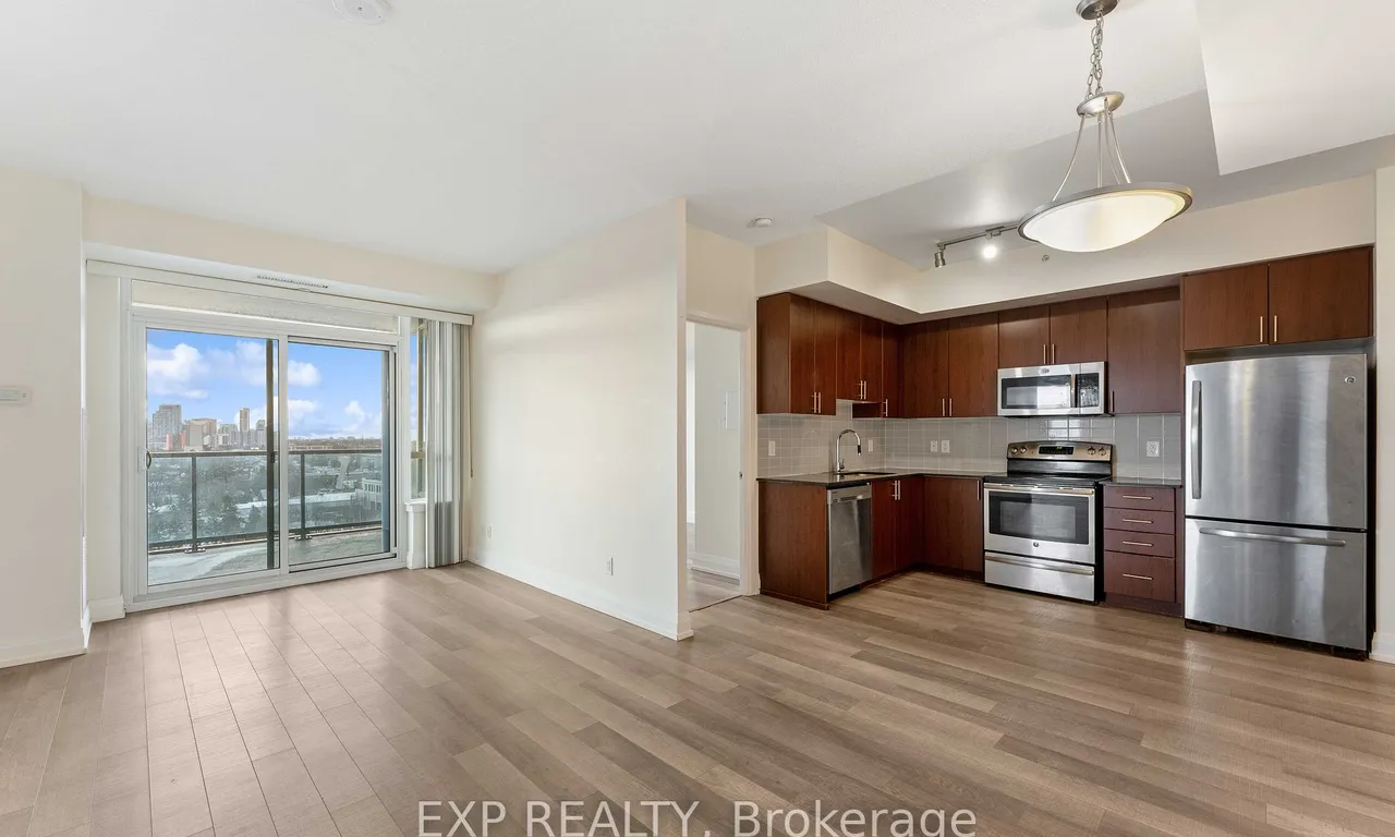 Condo Apt living room at 7165 Yonge St Markham