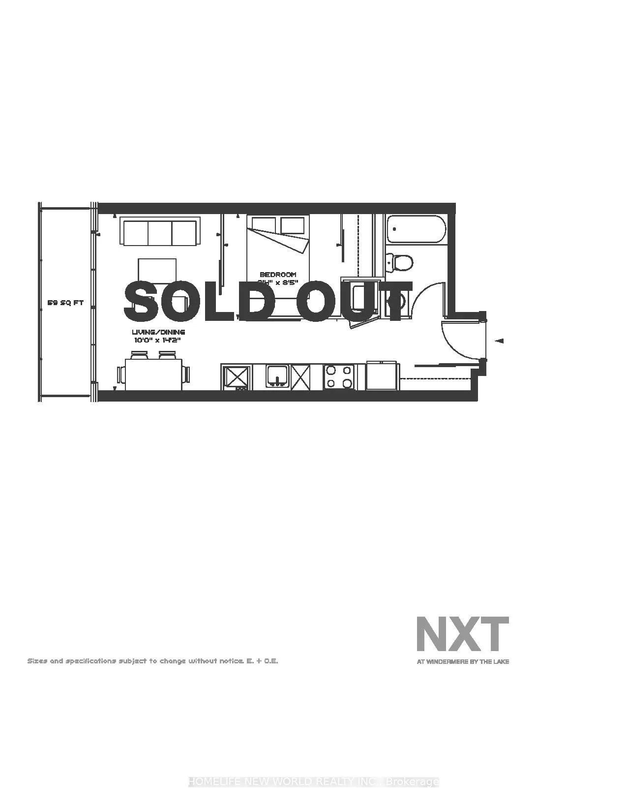 Condo Apartment living room at 103 The Queensway Avenue Toronto