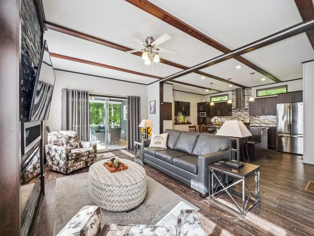 MobileTrailer living room at 1082 Shamrock Marina Road Gravenhurst